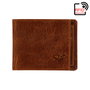 Zoozie Bags Cartera para Hombre de Piel Auténtica, Tostado, 10 cm x 2 cm x 7.4 cm
